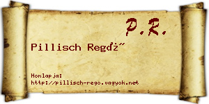Pillisch Regő névjegykártya